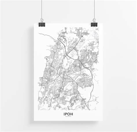 Ipoh Map Print City Map Wall Art Ipoh Map Travel Poster | Etsy