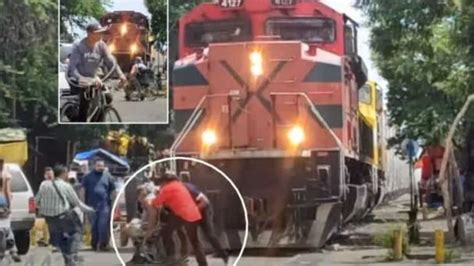 Hombre En Silla De Ruedas Intenta Ganarle El Paso Al Tren VIDEO