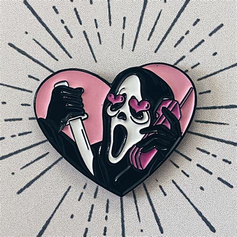 Scream Ghostface Heart Horror Enamel Pin Etsy