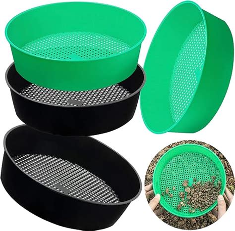 Amazon Pack Rock Garden Sieve Soil Sifter Round Plastic