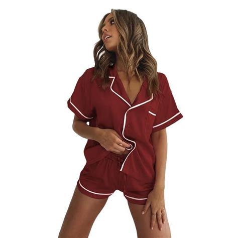 Pyjama En Soie Court Ensemble Pyjama En Satin Et Soie Pour Femmes