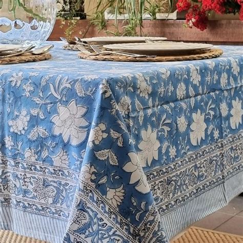 Rectangle Tablecloth Table Cover Flower Pattern Dining Table Cloth ...