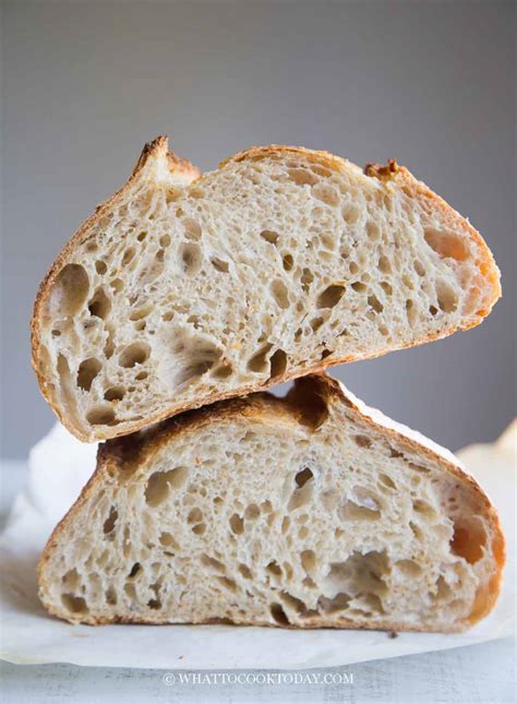 Small No Knead Sourdough Country Bread Pain De Campagne