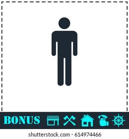 Man Standing Silhouette Icon Flat Simple Stock Illustration 614974466