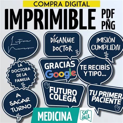 Kit Imprimible Props Cartelitos Recibida Medicina Doctor A Cuotas