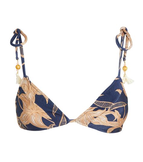 Womens PatBO Navy Tassel Detail Bikini Top Harrods UK