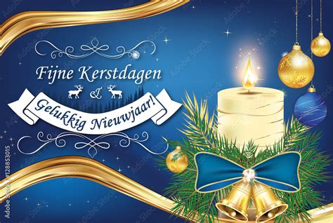 Eindejaarskaartje Fijne Kerstdagen En Gelukkig Nieuwjaar Kerst En