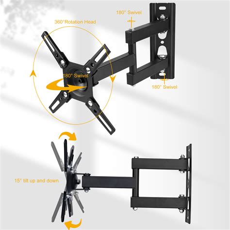 degree rotating full motion tv wall mount stand