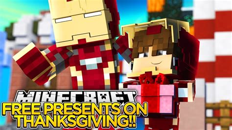 Minecraft Adventure IRONMAN GIVES EVERYBODY FREE PRESENTS ON