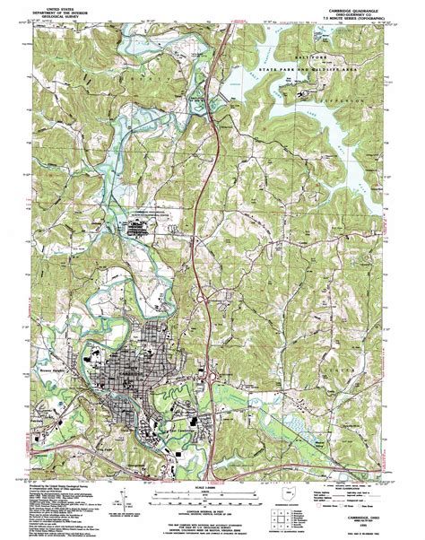 Cambridge Topographic Map 1 24 000 Scale Ohio