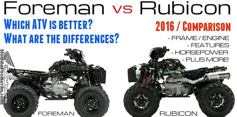 2016 Honda Foreman Vs Rubicon ATV Differences Comparison Review