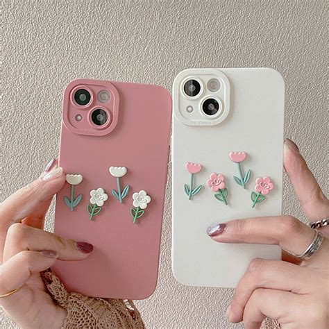 Korea 3d Flowers Leaf Phone Case For Iphone 13 12 11 Pro Max Xs Max Xr X 7 8 Plus 13 12 Pro