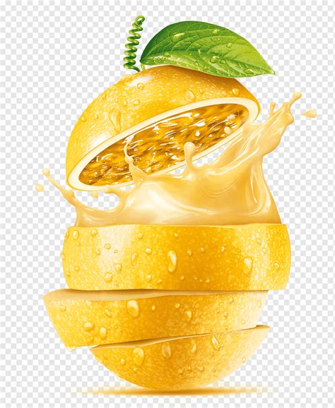 Sliced Lemon Juice Splash Effect Yellow Lemon Liquid Splash Png