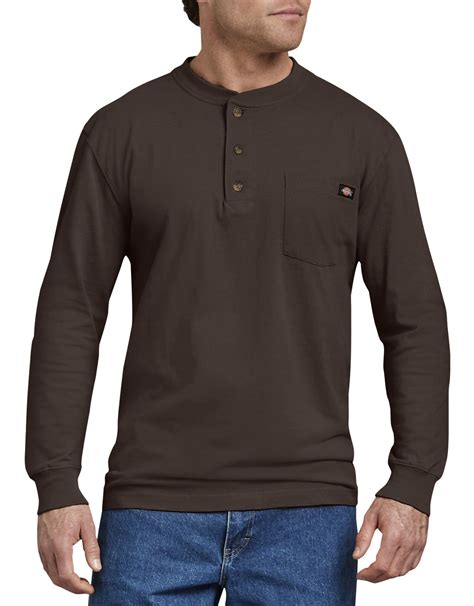 Mens Heavyweight Long Sleeve Henley T Shirt Dickies Us Long Sleeve