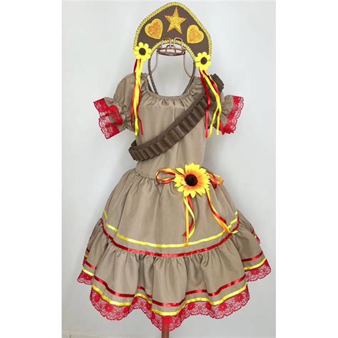Maria Bonita Quadrilha - vestido Maria bonita festa junina quadrilha | Shopee Brasil