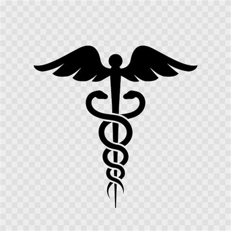 Símbolo médico de Caduceus Logotipo médico con serpiente Vector aislado