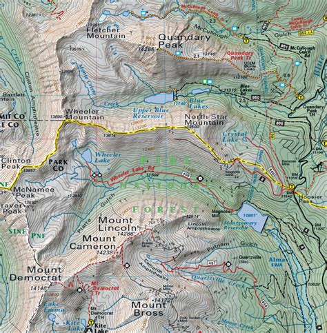 Summit County Trails | Colorado Recreation Topo Map | Latitude 40° maps