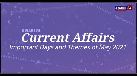 Important Days And Themes Of May 2021 Current Affairs YouTube