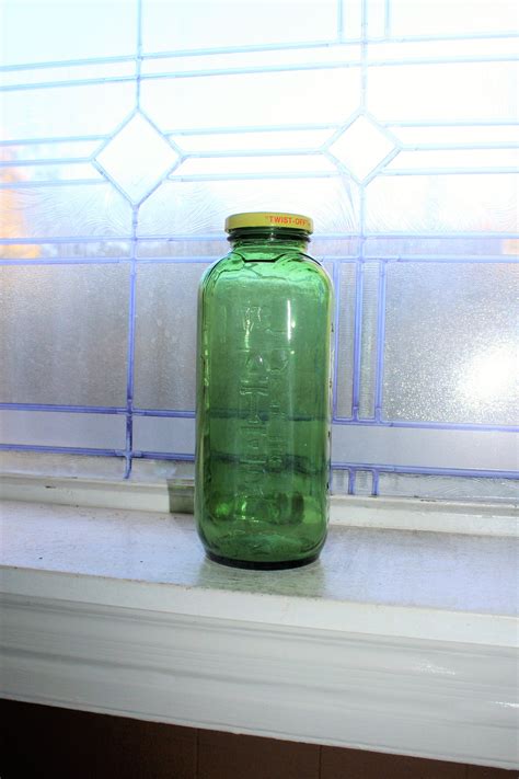 Large Green Refrigerator Water Juice Bottle Vintage 1960s