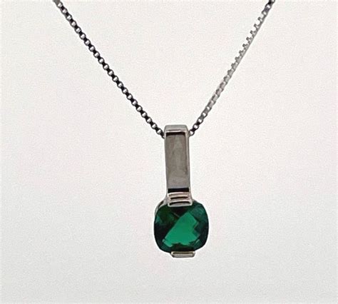 Silver Emerald Pendant Heisers Jewelry