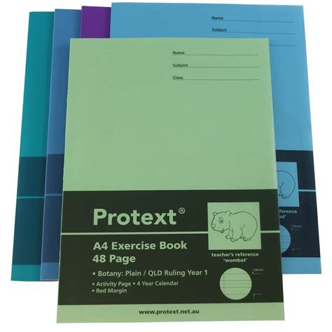 Botany Book A4 48pg Protext Plain/QLD Ruled Year 1 + margin - School Locker