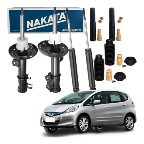 Kit 4 Amortecedor Nakata Honda Fit 2009 A 2014 Completo