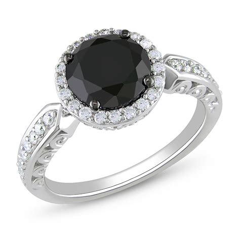 Sterling Silver Ct Tgw Round Black Cubic Zirconia White Cubic