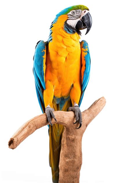 Premium AI Image | Beautiful blue and yellow macaw isolated on white