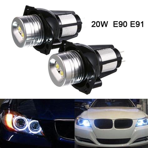 Led Angel Eyes Light White Auto Bulb For E E Halo Ring Ebay