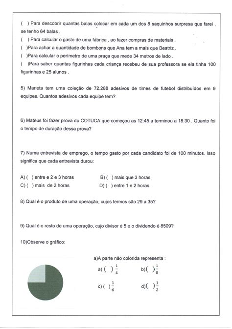 Arquivo Para Avaliação Final De Matemática · Alfabetização Blog