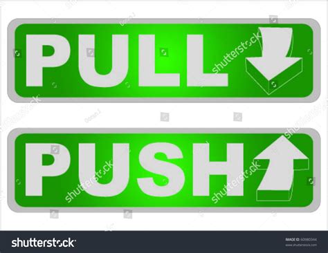 Pull And Push Sign Vector - 60980344 : Shutterstock