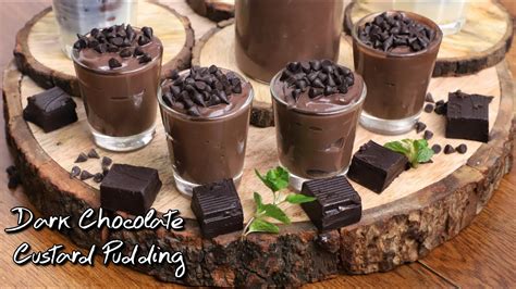 Dark Chocolate Custard Pudding Easy Recipe With Chocolate Quick Dessert Recipe Youtube