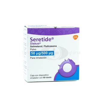 SERETIDE DISKUS POLVO 50MCG 100MCG CON 60 DOSIS Y DISPOSITIVO INHALADOR