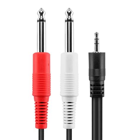 TNP Premium 3 5mm TRS To Dual 1 4 Inch TS Audio Cable Male 3 5mm 1 8