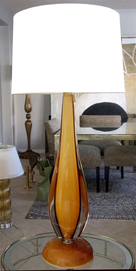 Large Flavio Poli Murano Orange Glass Table Lamp At 1stdibs Flavio Poli Lamp