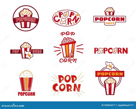 Logotipo De Palomitas Dise O De Etiquetas De Retro De Cine De Dibujos