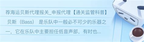 海运贝斯代理报关申报代理【通关监管科普】 哔哩哔哩