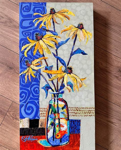 Pin By Diana Mulgrew On Black Eyed Susans Paper Collage Art Collage