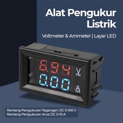 Jual Voltmeter Digital DC 0 100V 10A Volt Meter Tampilan Ganda Detektor