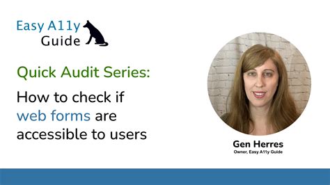 How To Check If Web Forms Are Accessible To Users Easy A11y Guide