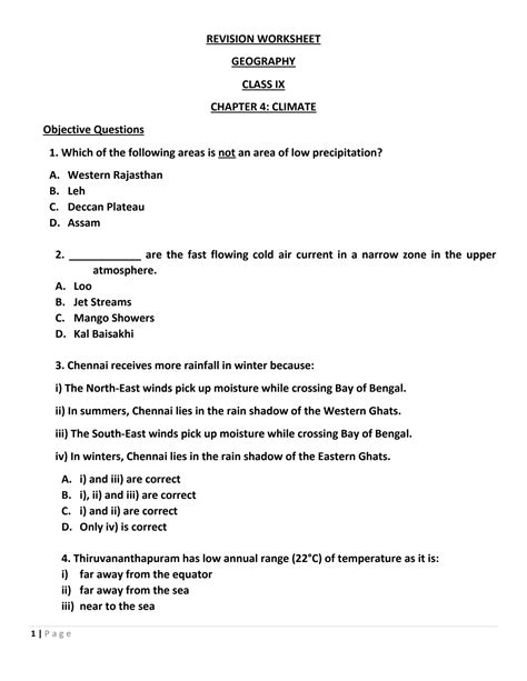 SOLUTION Class 9 Geography Notes Climate Studypool