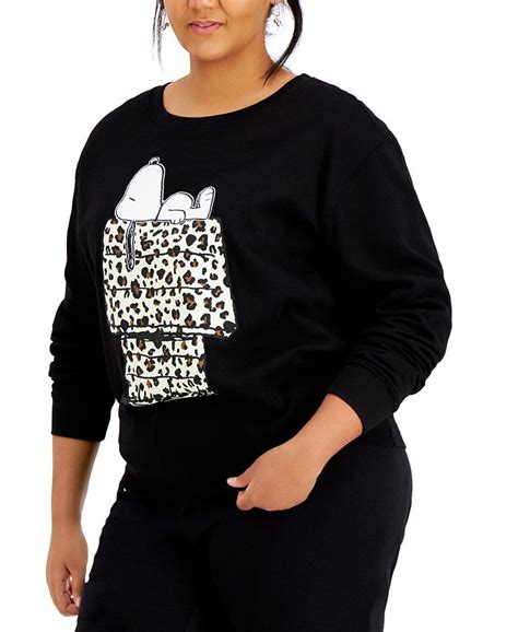 Love Tribe Trendy Plus Size Snoopy Graphic Sweatshirt Macys