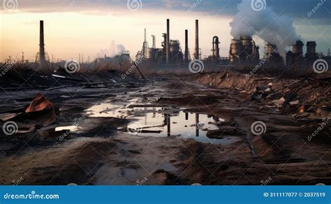 Environment Pollution Chemical Plant Stock Illustration - Illustration ...