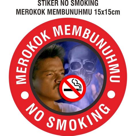 Jual STIKER VINYL MEROKOK MEMBUNUHMU NO SMOKING 15X15CM BULAT Shopee