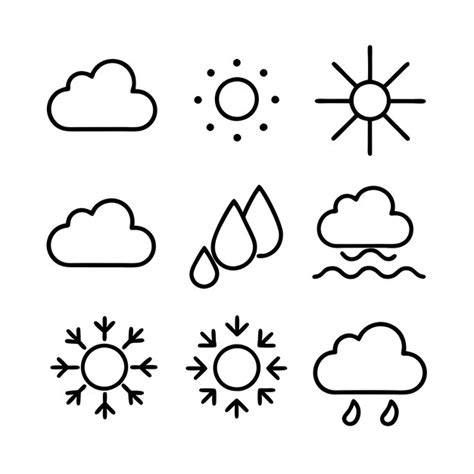 Weather Icon Set Collection Vector Illustration Premium Ai Generated Vector