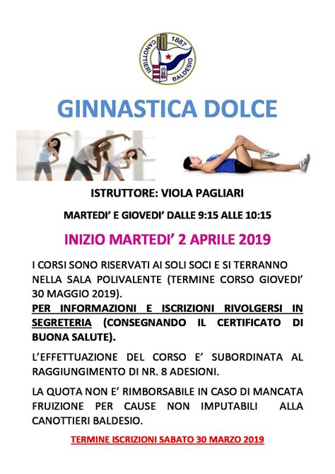 Corso Di Ginnastica Dolce Riparte Il Secondo Corso Termine