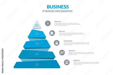 Vector D Pyramid Infographic Growth Diagram Chart Layered