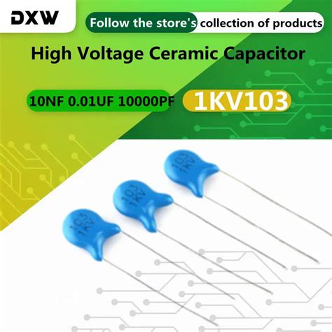 20 100pcs Lot 1KV103 10NF 0 01UF 10000PF High Voltage Ceramic Capacitor