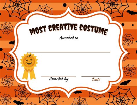 best in costume certificate 6