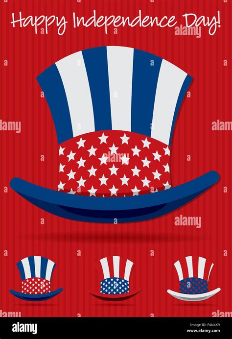 Patriotic Uncle Sam Hat Th Of July Hat Set In Vector Format Stock